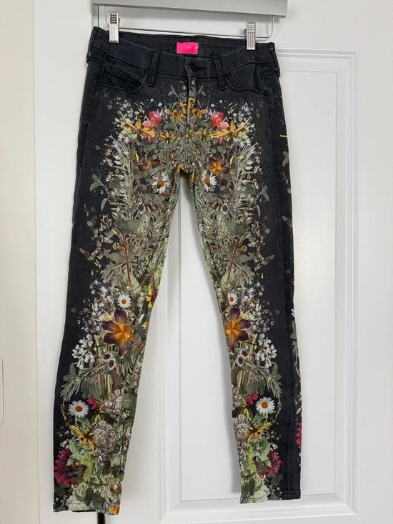 MOTHER The Looker Wild Flower Jeans Sz 27 - Picture 1 of 5